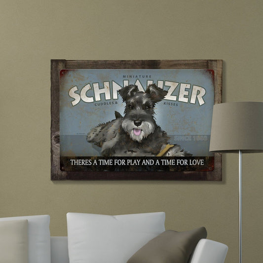 Schnauzer, Dog, METAL Sign, Optional Reclaimed BarnWood Frame, American Steel, Wall Decor, Wall Art, Vintage