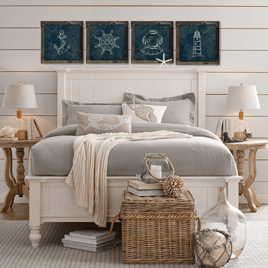 Ship Anchor, Beach House Art, METAL Sign, Optional Reclaimed BarnWood Frame, American Steel, Wall Decor, Wall Art, Vintage