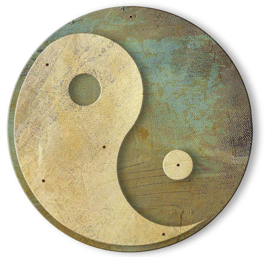 Yin Yang 3-D Vintage Sign, New Products, Metal Sign, Wall Art, 38 X 38 Inches