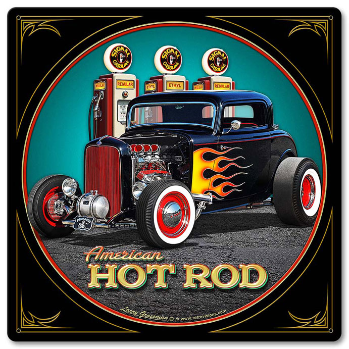 1932 Deuce Coupe Fill-up Vintage Sign, Automotive, Metal Sign 1, Wall Art, 12 X 12 Inches