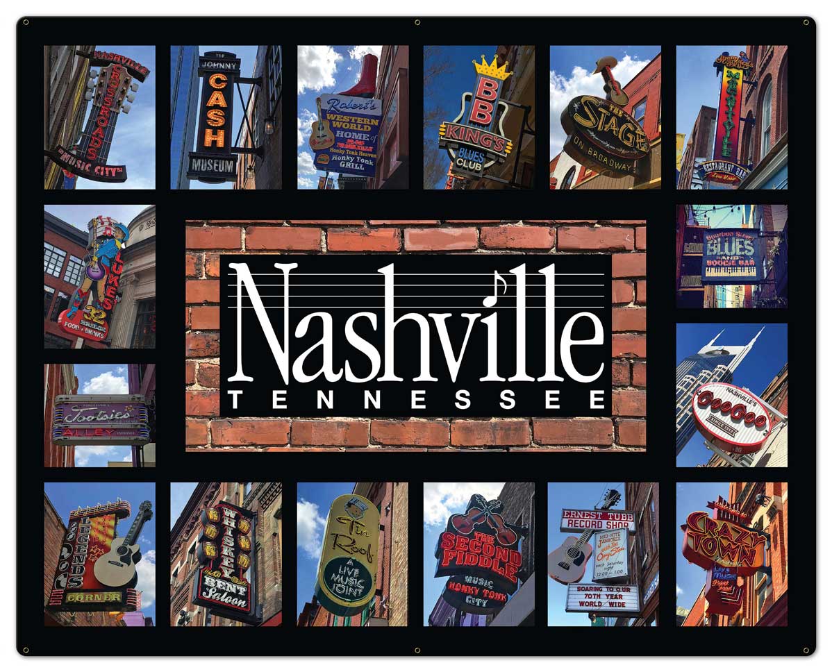 Nashville Signs, Home & Garden, Metal Sign, Wall Art, 50 X 40 Inches