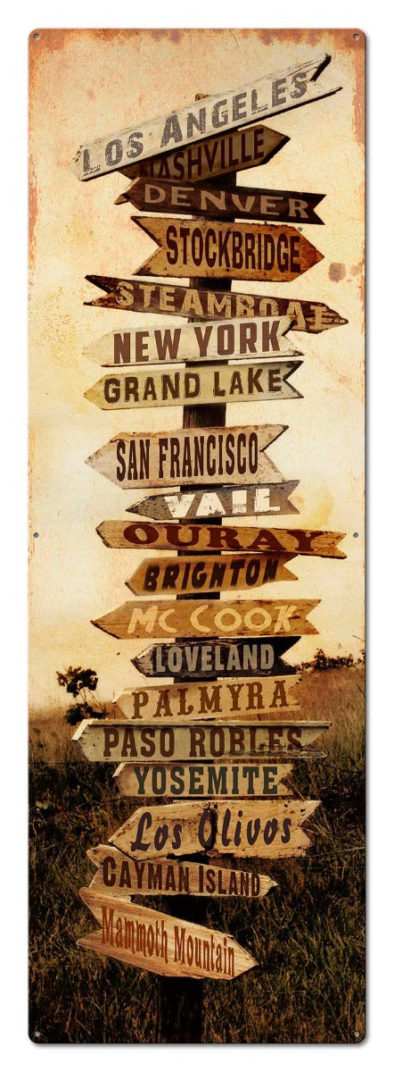 Bucket List LA Mammoth, Home & Garden, Metal Sign, Wall Art, 12 X 36 Inches