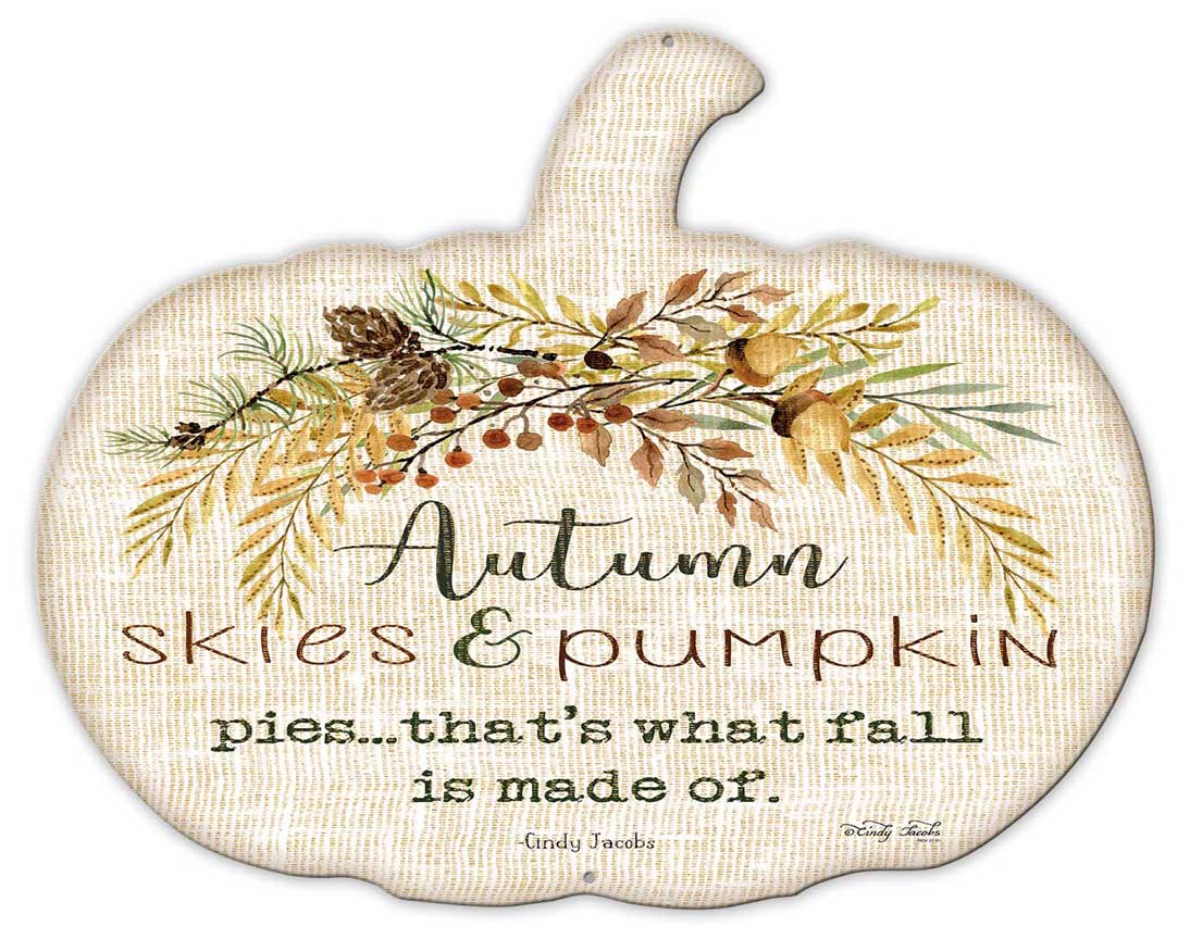 PUMP Autumn Skies, Home & Garden, Metal Sign, Wall Art, 18 X 14 Inches