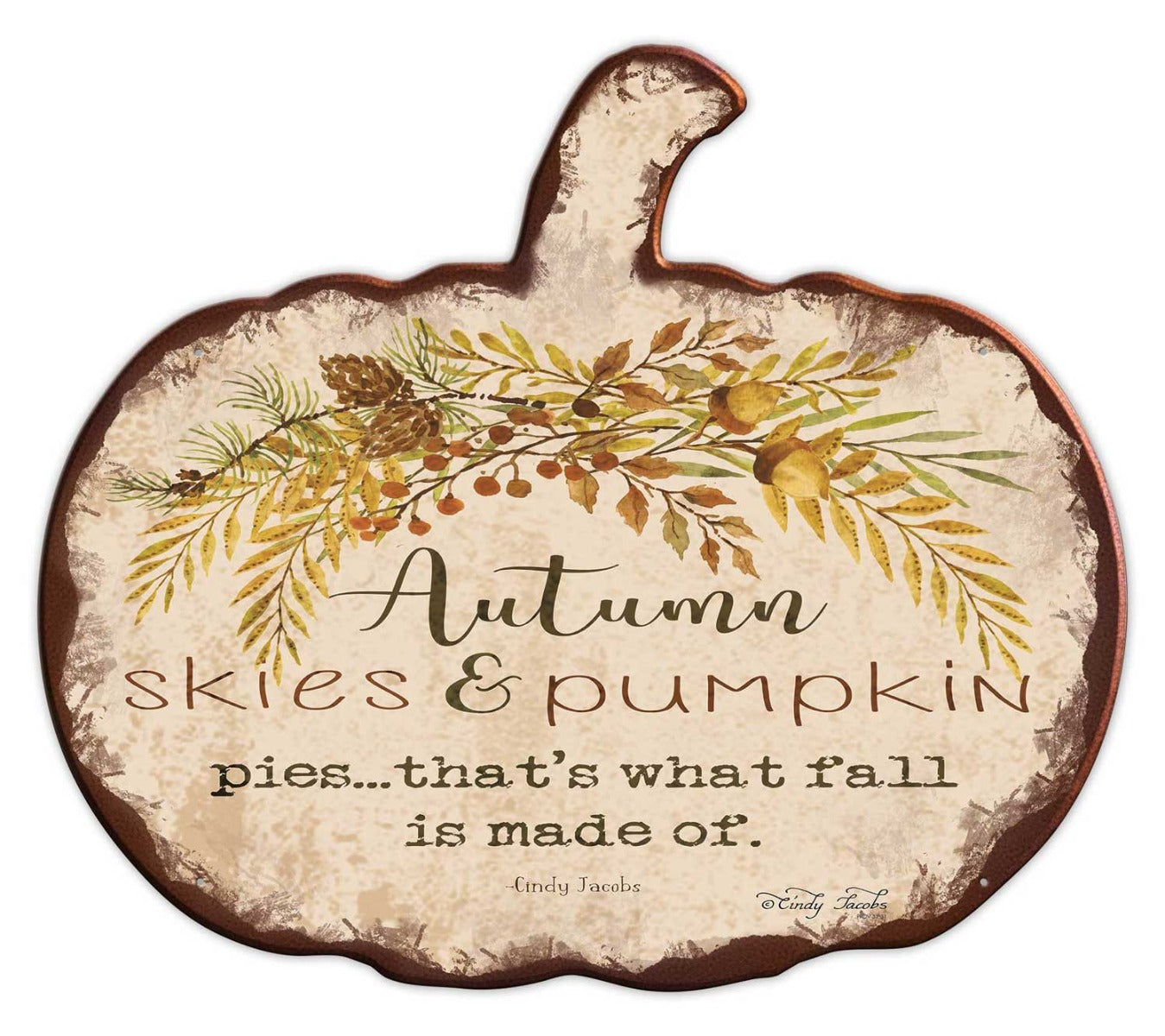 PUMP Autumn Skies Rusted, Home & Garden, Metal Sign, Wall Art, 26 X 23 Inches