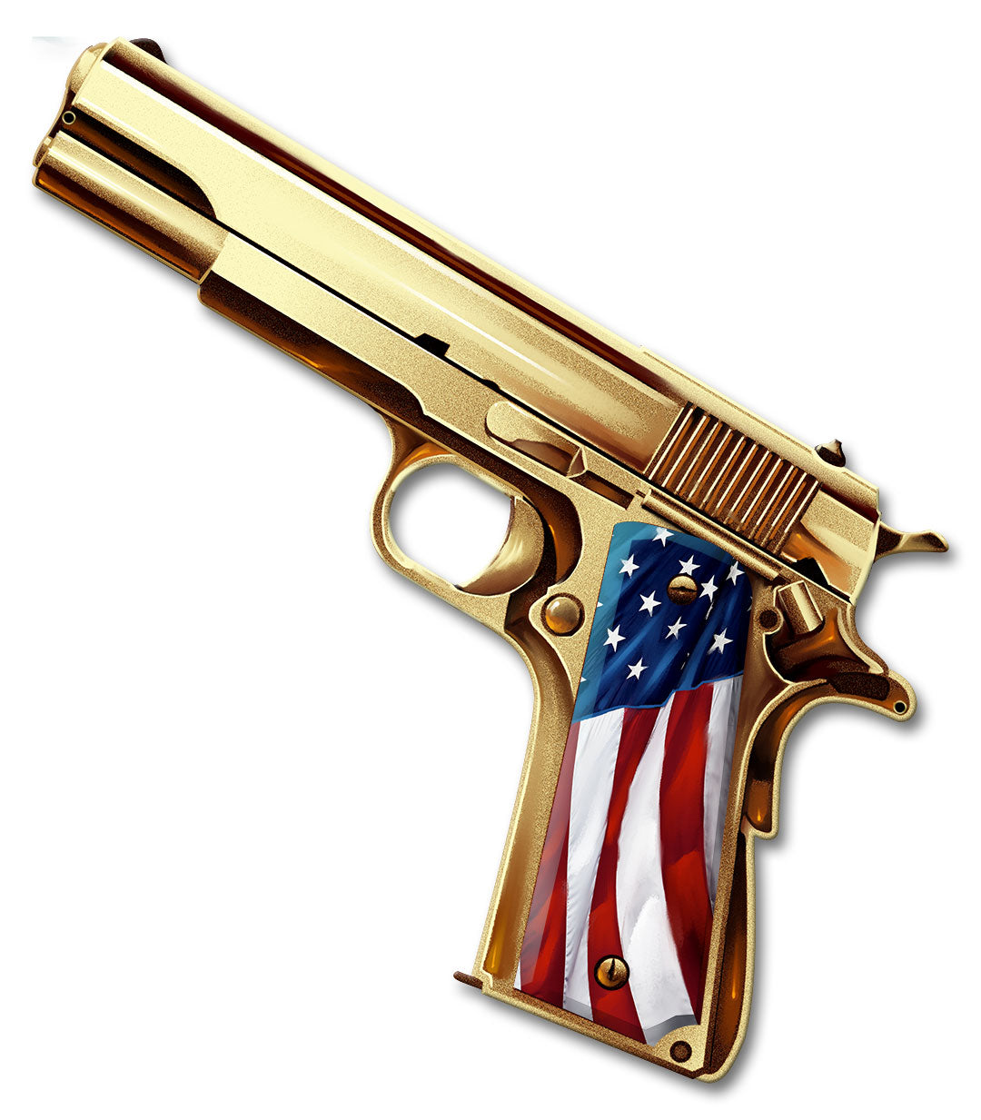 Golden Gun, Roadside Attractions, Metal Sign, Wall Art, 16 X 14 Inches