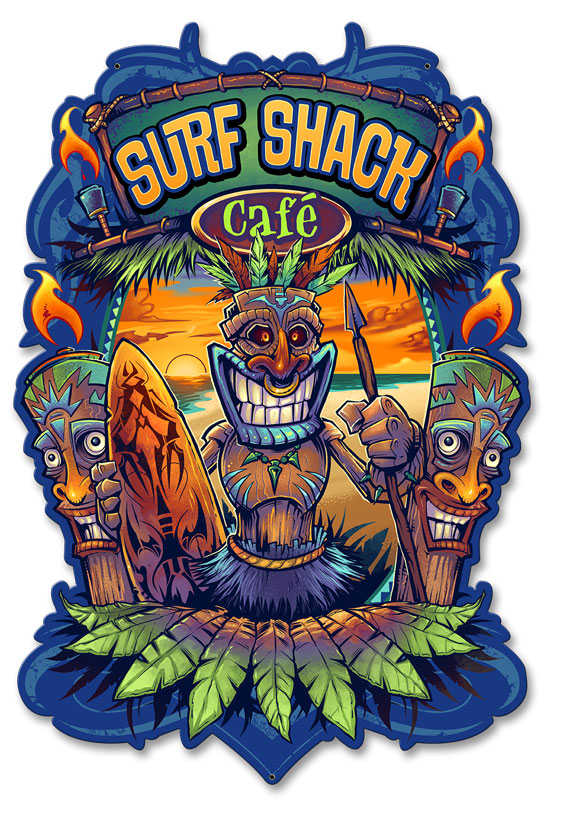 Big Kahuna Tiki Vintage Sign, Roadside Attractions, Metal Sign 1, Wall Art, 20 X 13 Inches