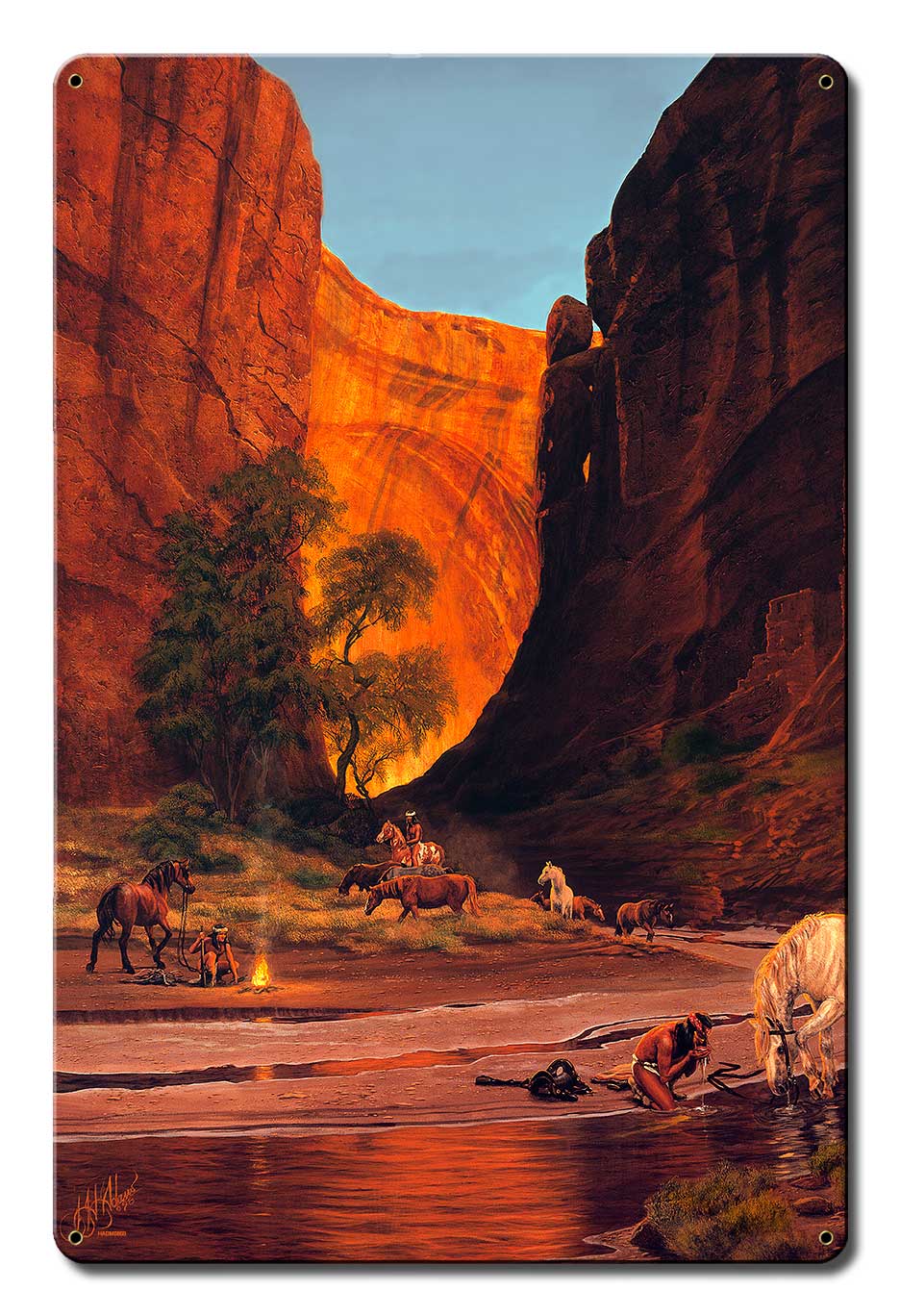Hidden Canyon Vintage Sign, Automotive, Metal Sign, Wall Art, 12 X 18 Inches