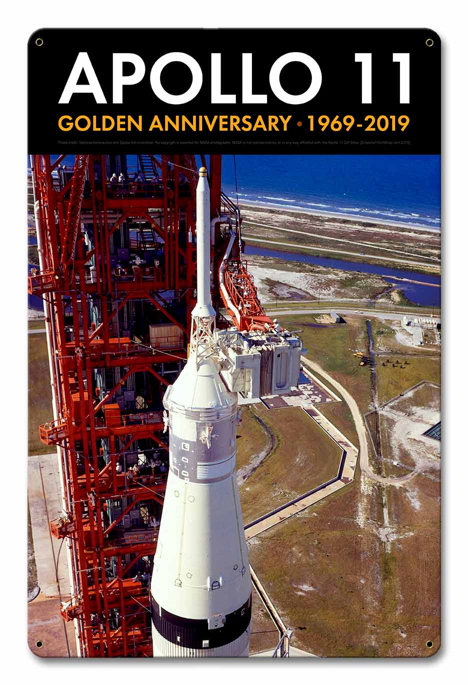 Apollo 11 50th Anniversary LES Launch Escape System Tower Black Metal Sign Vintage Sign, Aviation, Metal Sign, Wall Art, 12 X 18 Inches