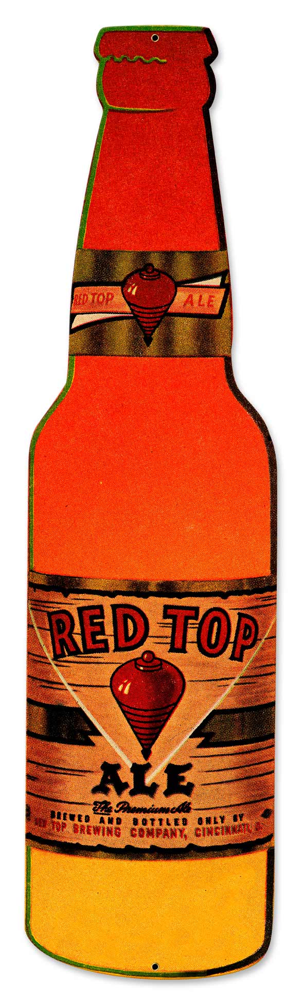 Red Top Vintage Sign, Bar and Alcohol , Metal Sign, Wall Art, 7 X 26 Inches