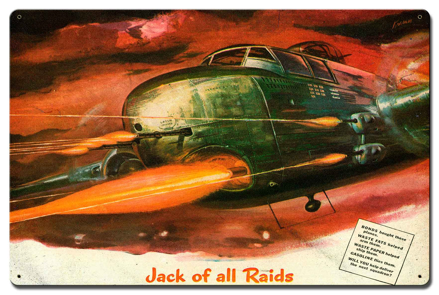 Jack Of All Raids Vintage Sign, Automotive, Metal Sign, Wall Art, 24 X 16 Inches
