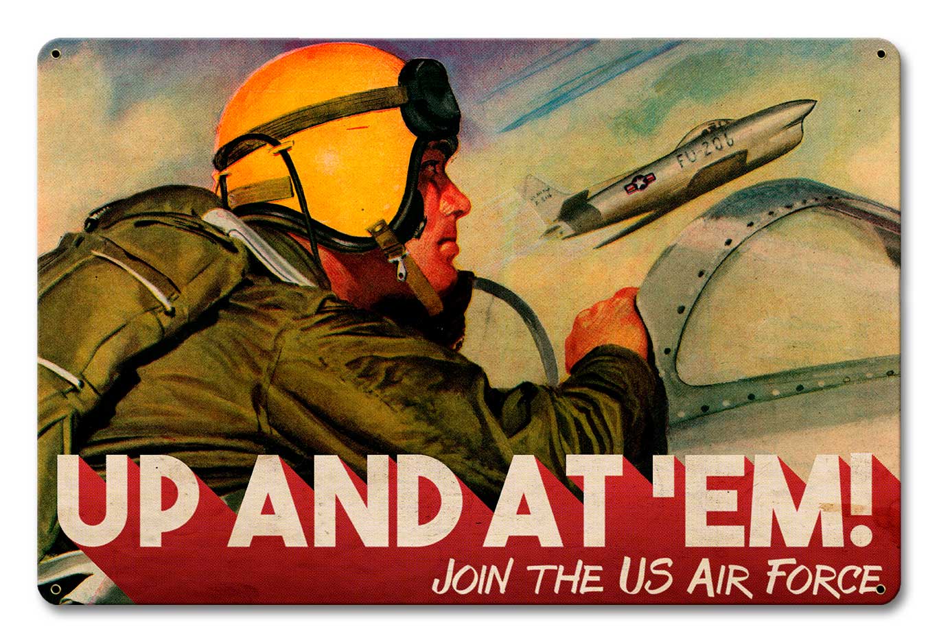 Air Force Vintage Sign, Automotive, Metal Sign, Wall Art, 18 X 12 Inches