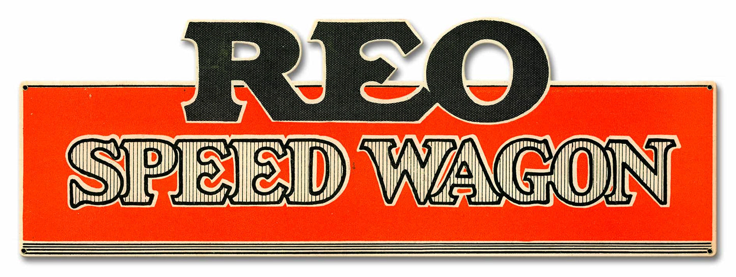 RED SPEED WAGON Vintage Sign, Automotive, Metal Sign, Wall Art, 25 X 9 Inches