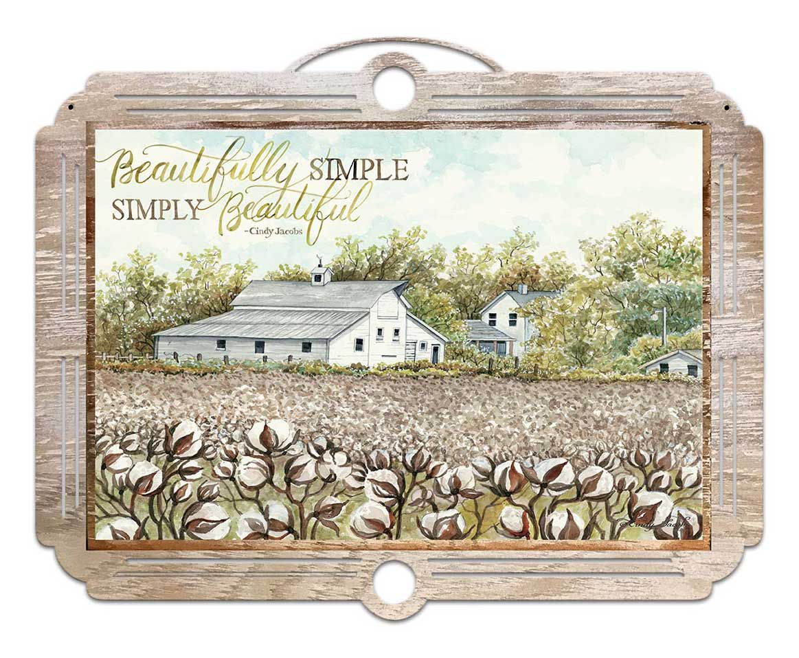 Barn Cotton Beautifully Simple Vintage Sign, Home & Garden, Metal Sign, Wall Art, 17 X 14 Inches