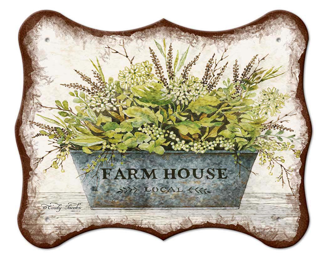 GAL Farm House Vintage Sign, Home & Garden, Metal Sign, Wall Art, 25 X 20 Inches
