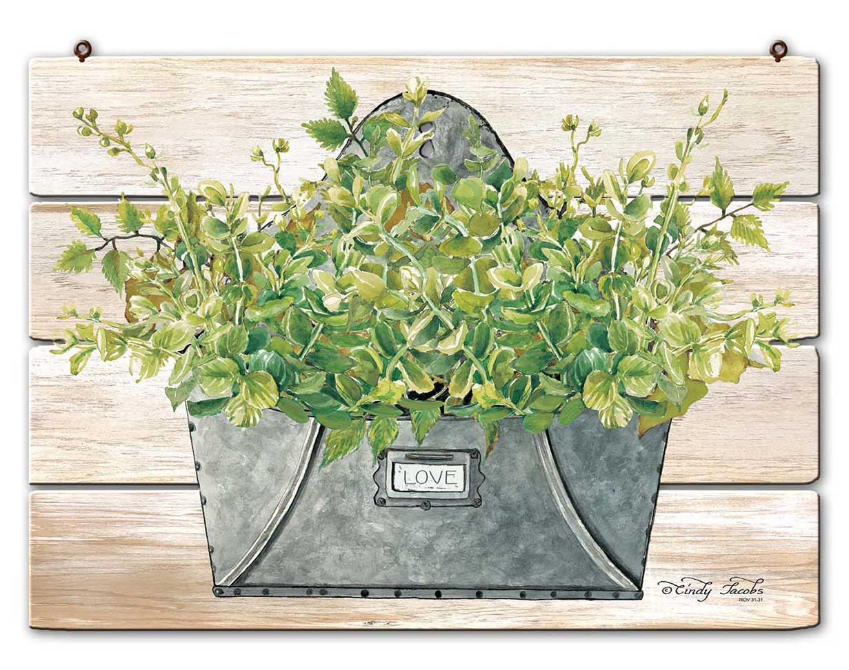 GAL Box 1D LOVE Vintage Sign, Home & Garden, Metal Sign, Wall Art, 25 X 19 Inches