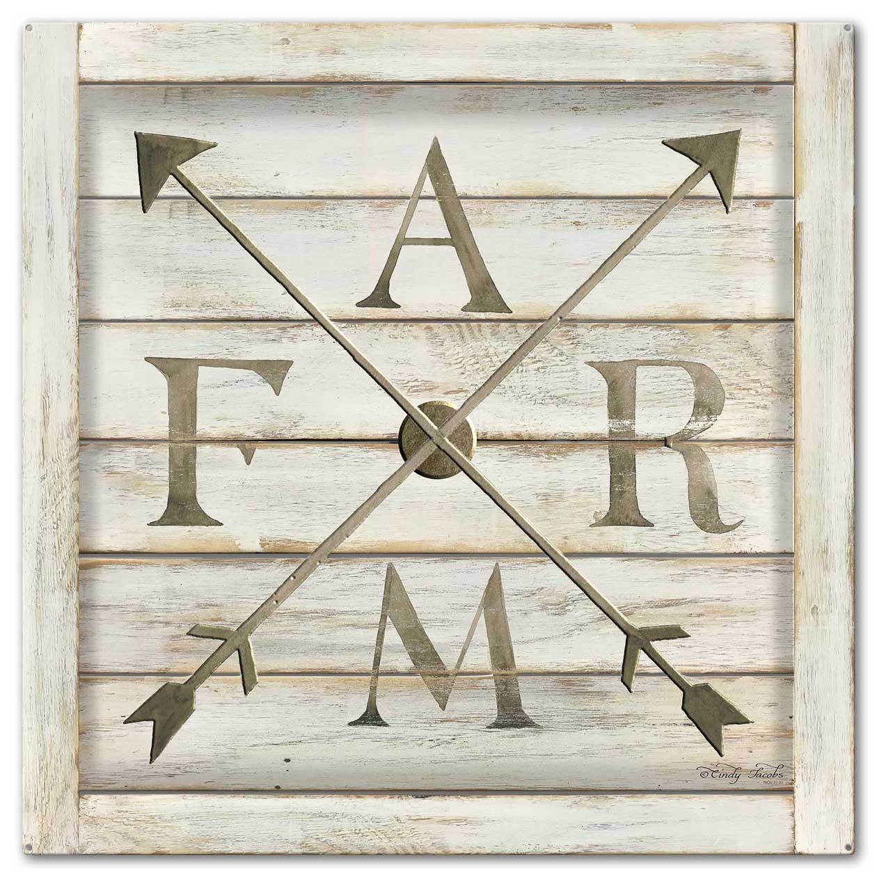 Farm Farm Arrows Vintage Sign, Home & Garden, Metal Sign, Wall Art, 24 X 24 Inches