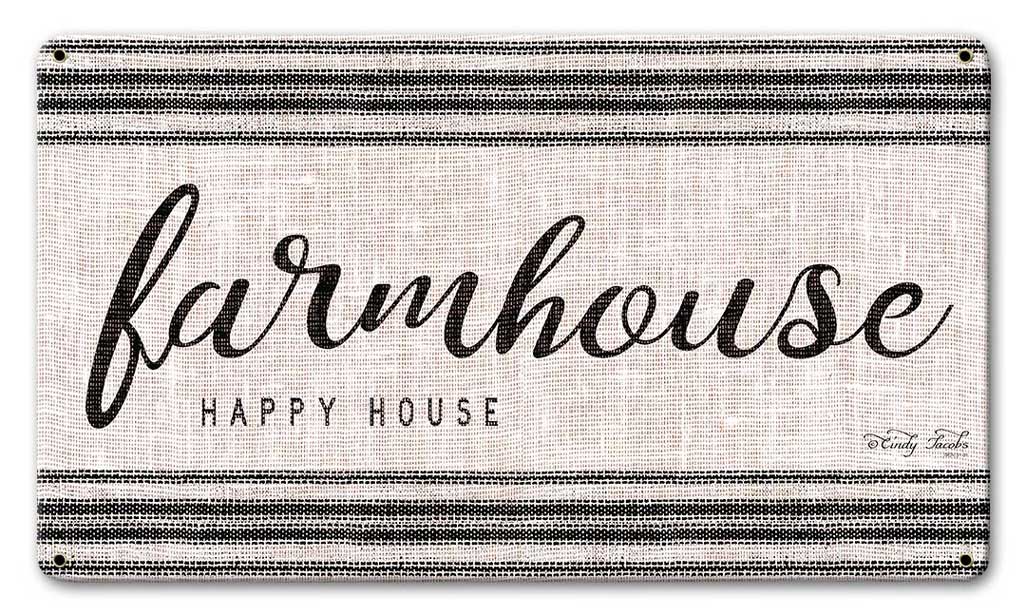 Wood Grain Farmhouse Vintage Sign, Home & Garden, Metal Sign, Wall Art, 14 X 8 Inches