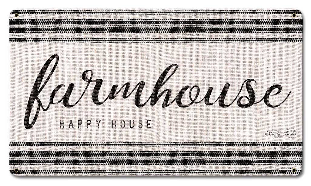 Wood Grain Farmhouse Vintage Sign, Home & Garden, Metal Sign, Wall Art, 24 X 14 Inches