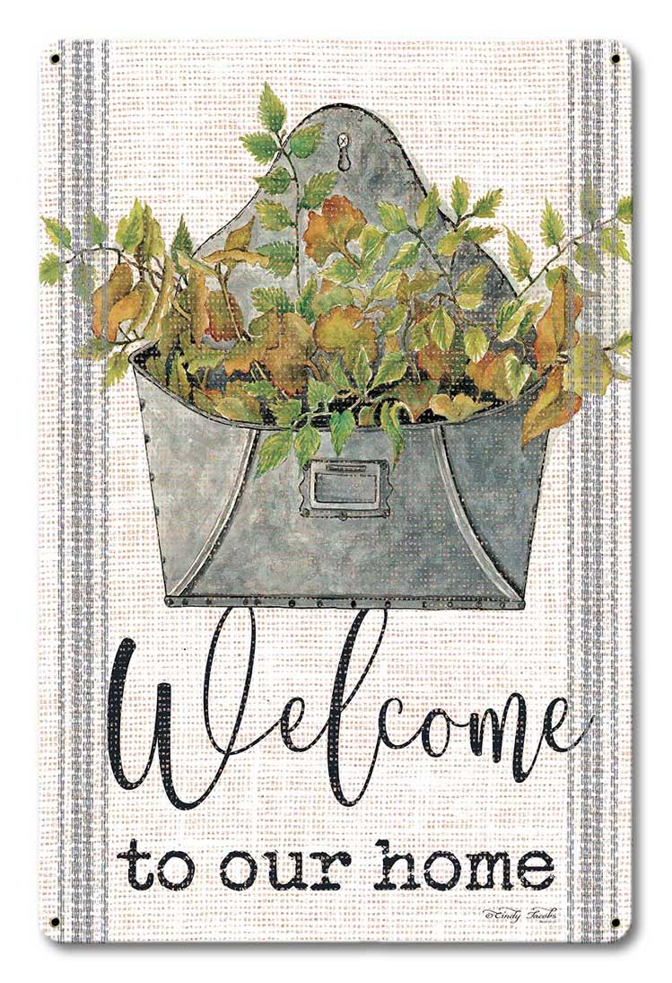 Wood Grain GAL Welcome Vintage Sign, Home & Garden, Metal Sign, Wall Art, 12 X 18 Inches