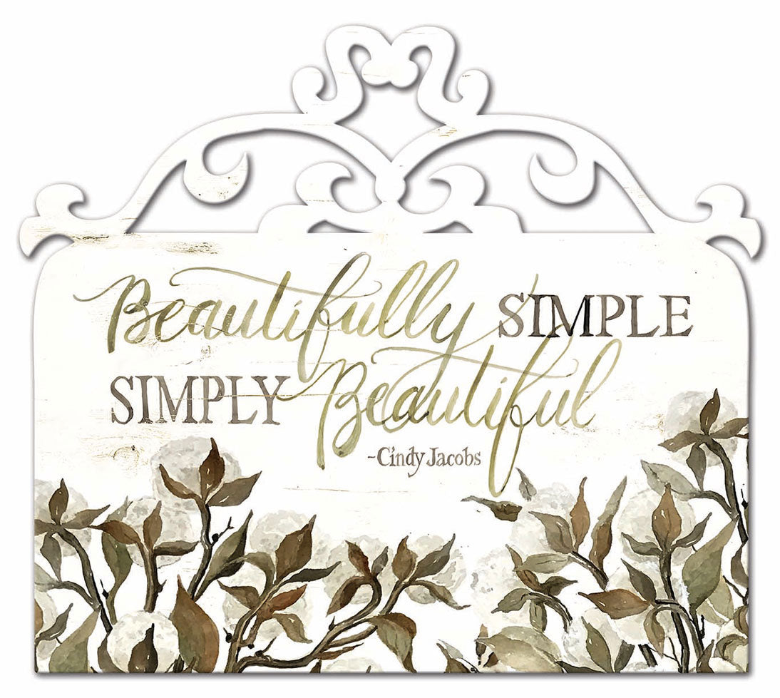 White Beautifully Simple Vintage Sign, Home & Garden, Metal Sign, Wall Art, 24 X 21 Inches