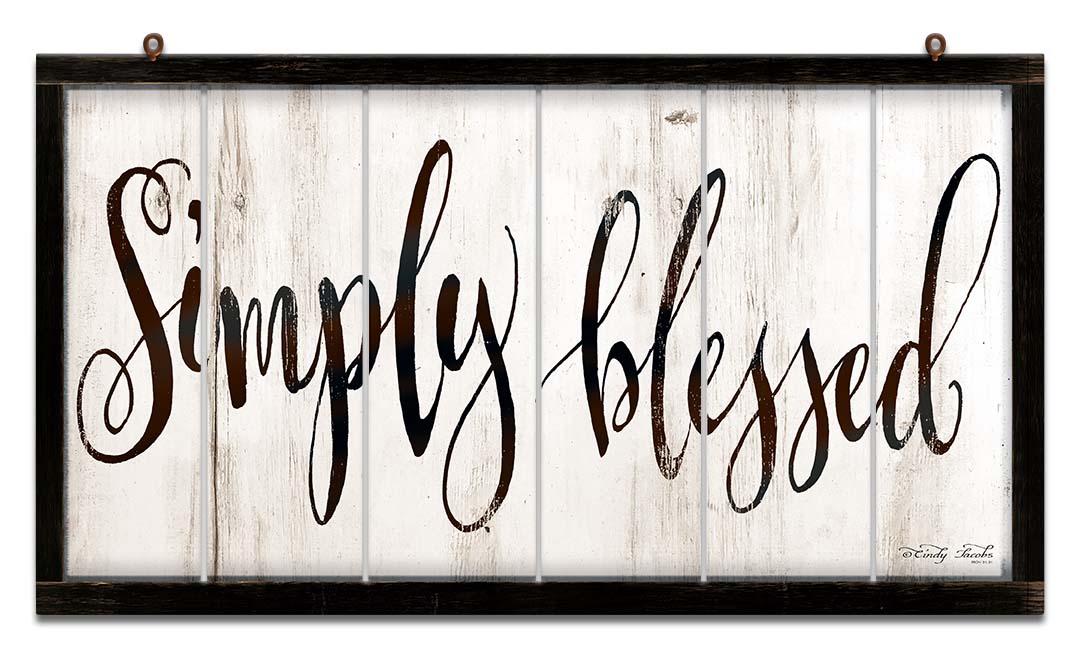 Simply Blessed BW Vintage Sign, Home & Garden, Metal Sign, Wall Art, 14 X 8 Inches