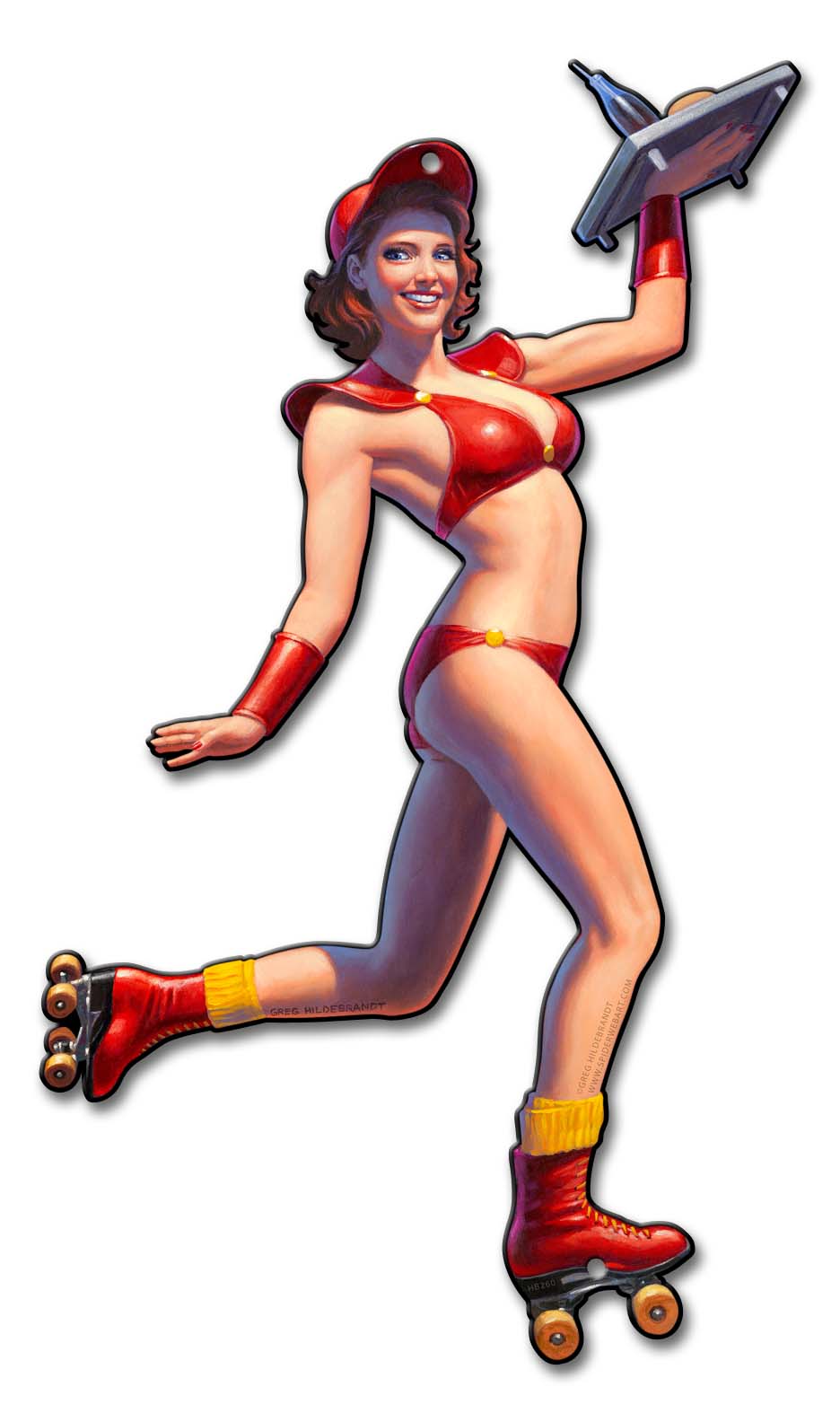 Car Hop Vintage Sign, Pinup Girls, Metal Sign, Wall Art, 13 X 22 Inches