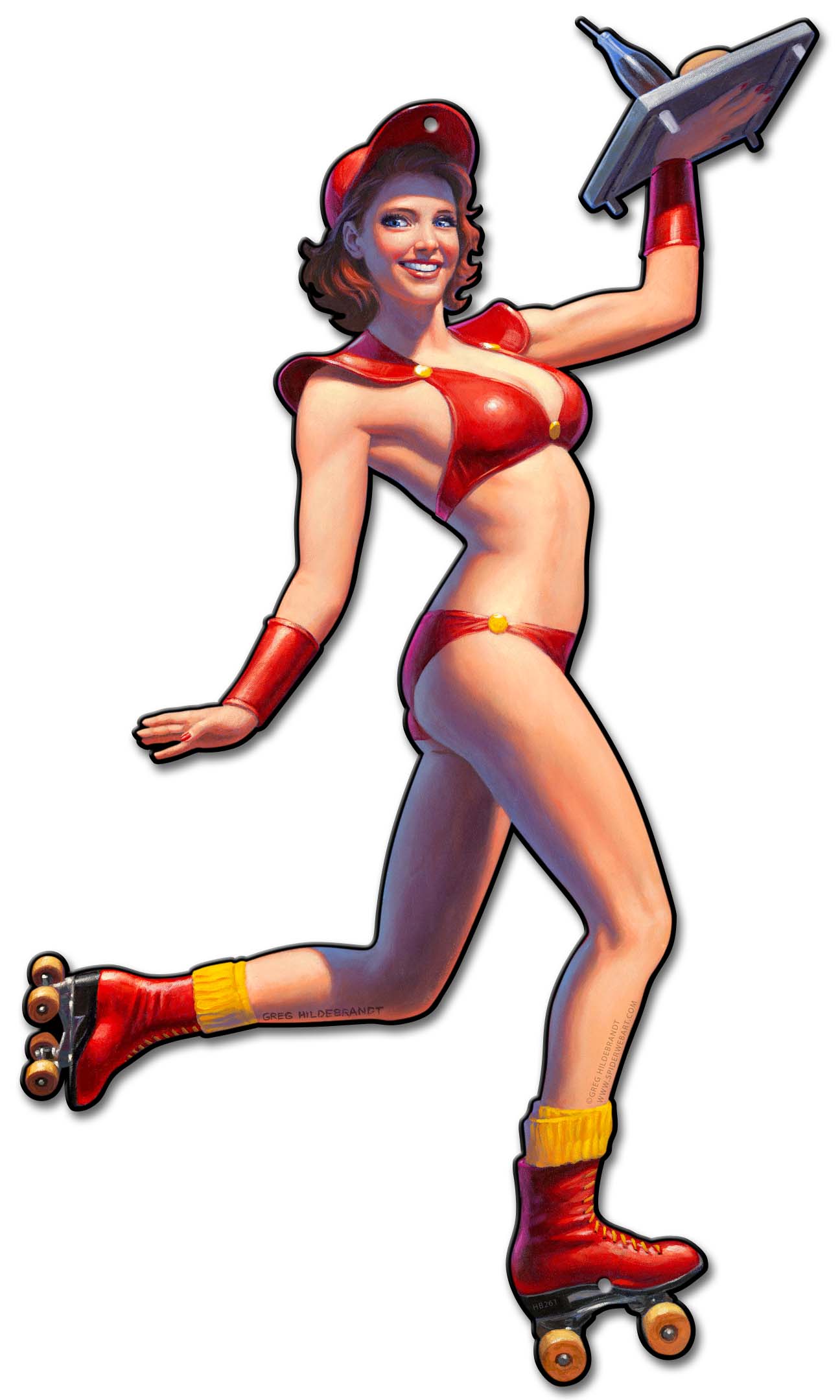 Car Hop Vintage Sign, Pinup Girls, Metal Sign, Wall Art, 20 X 34 Inches