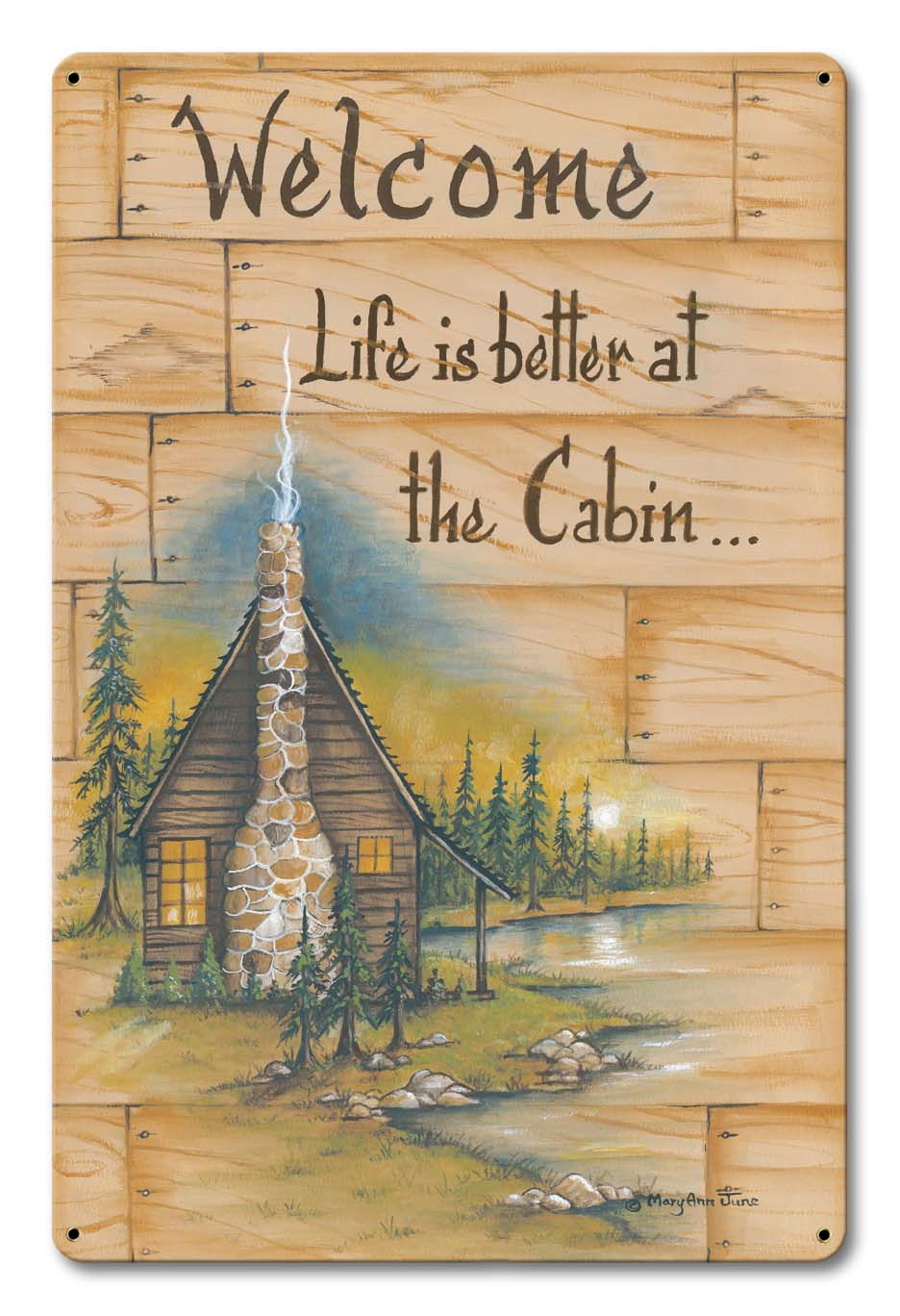 Life Is Better At The Cabin Vintage Sign, Home & Garden, Metal Sign, Wall Art, 12 X 18 Inches