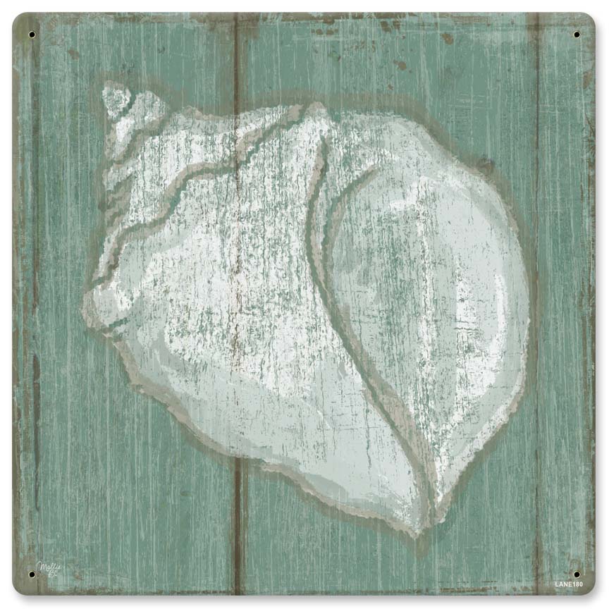 Seashell Vintage Sign, Automotive, Metal Sign, Wall Art, 12 X 12 Inches