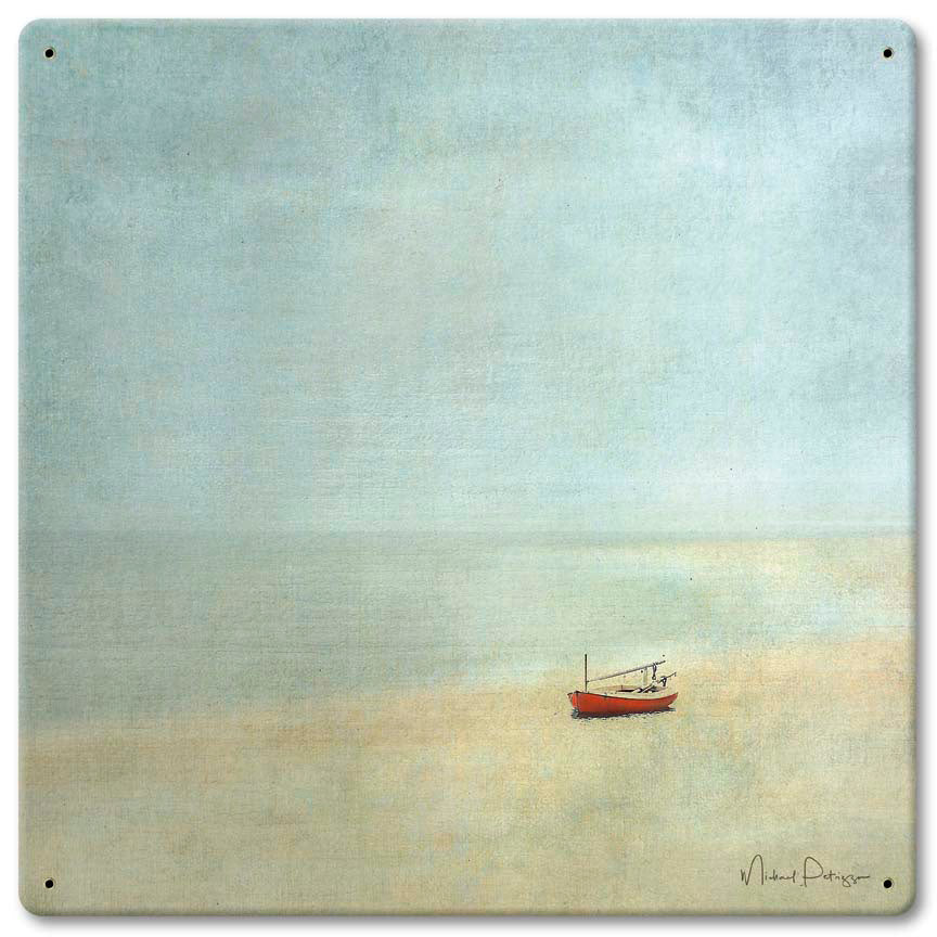 Sailboat ON The Shore Vintage Sign, Automotive, Metal Sign, Wall Art, 12 X 12 Inches