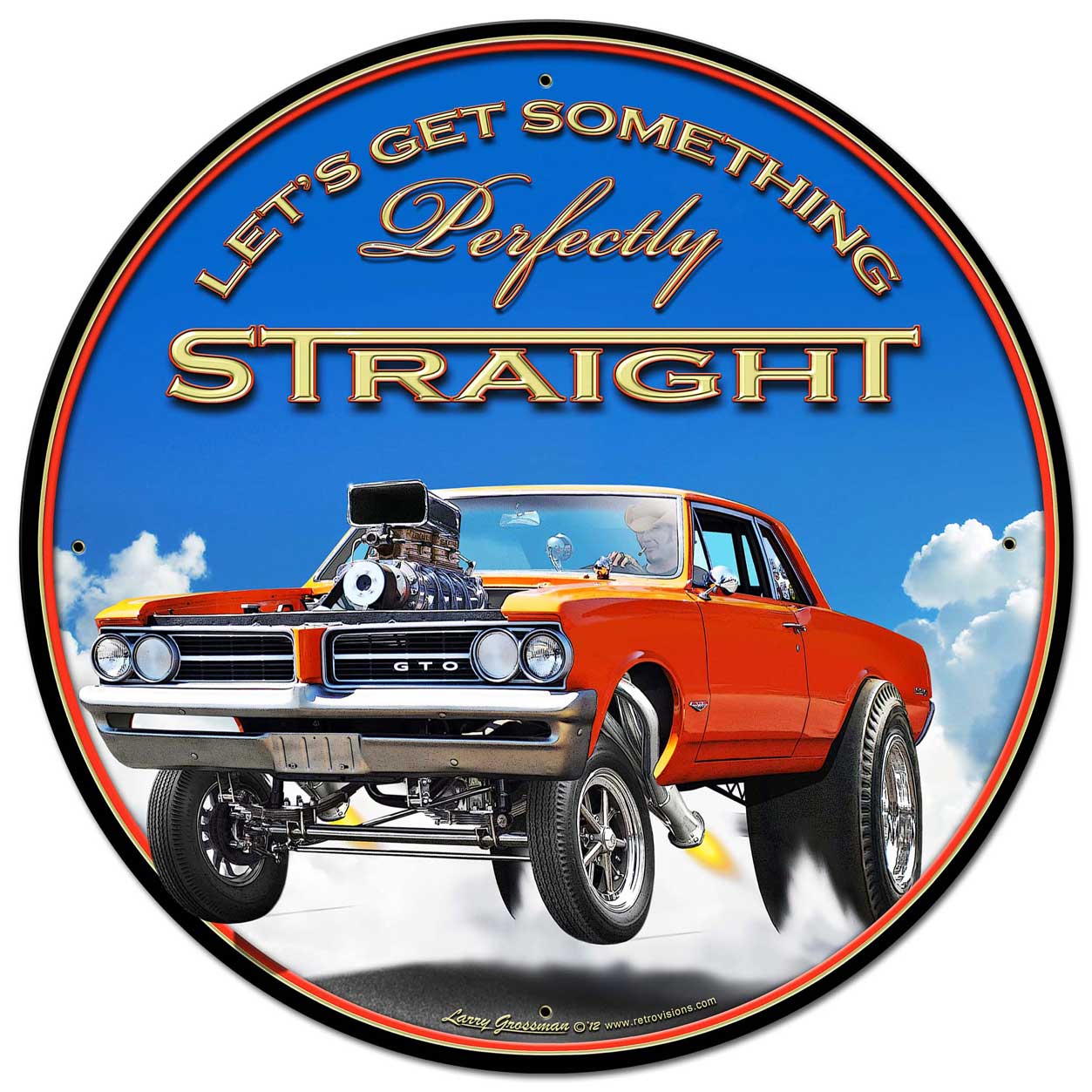 GTO Vintage Sign, Automotive, Metal Sign, Wall Art, 28 X 28 Inches