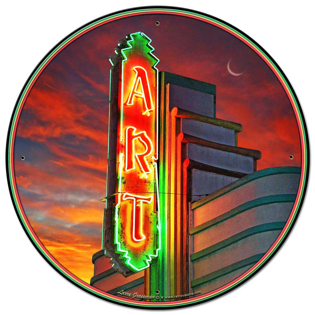 Art Sign Vintage Sign, Automotive, Metal Sign, Wall Art, 28 X 28 Inches