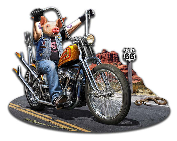 Goin Hog Wild Vintage Sign, Automotive, Metal Sign 1, Wall Art, 18 X 14 Inches