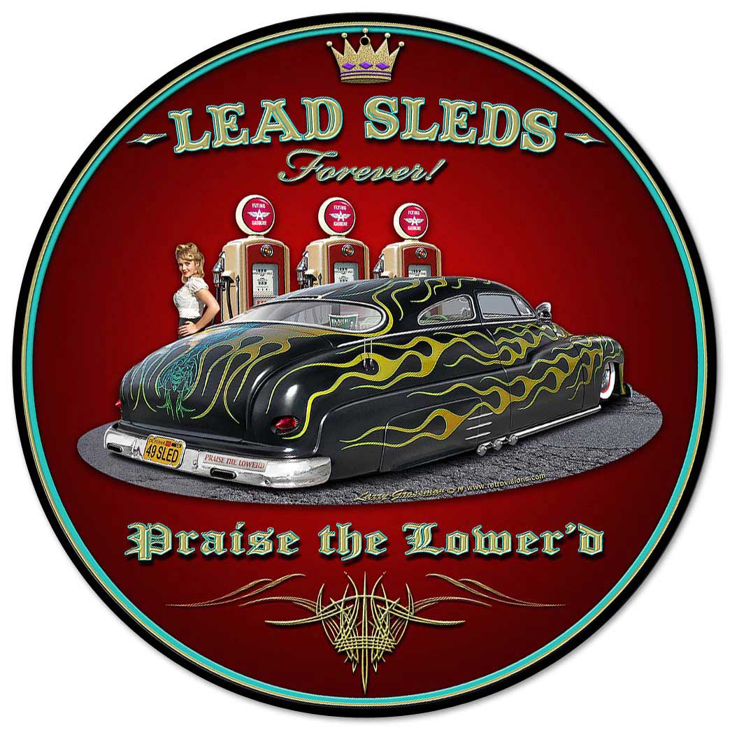 Led Sled Forever Vintage Sign, Automotive, Metal Sign, Wall Art, 14 X 14 Inches