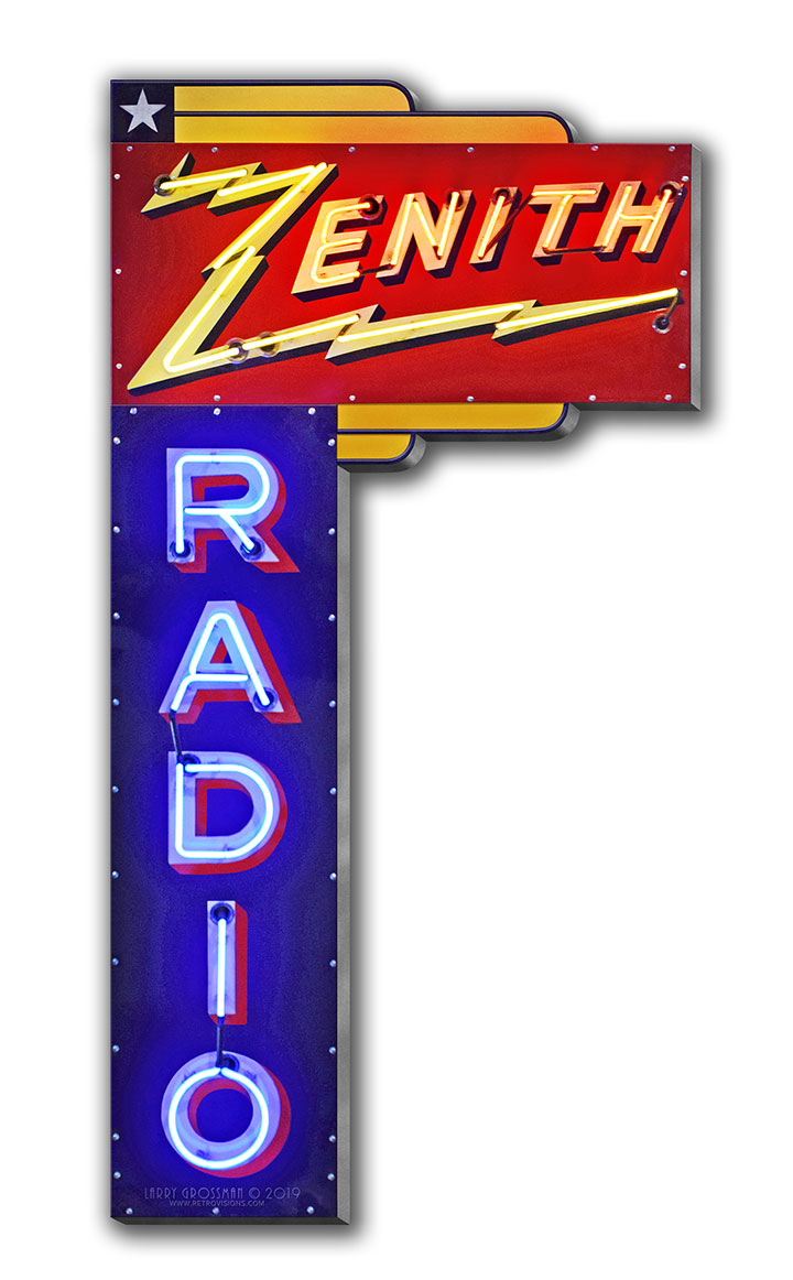 1936 Zenith Radio Sign Vintage Sign, Automotive, Metal Sign, Wall Art, 9 X 17 Inches