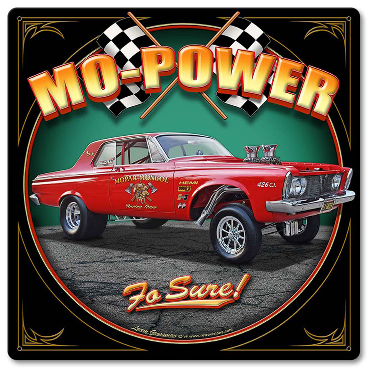 1963 PLYMOUTH GASSER Vintage Sign, Automotive, Metal Sign, Wall Art, 12 X 12 Inches