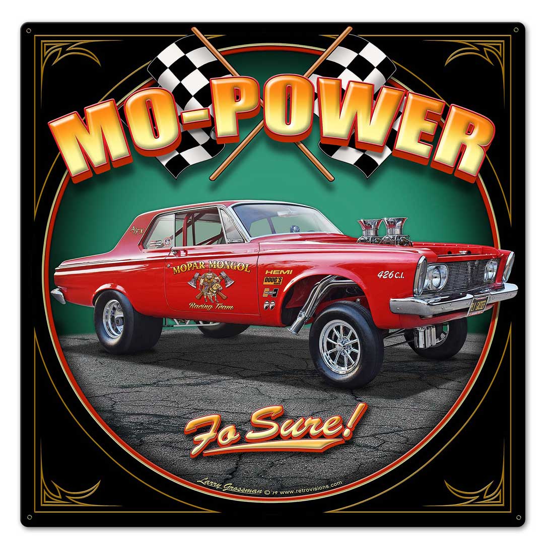 1963 PLYMOUTH GASSER Vintage Sign, Automotive, Metal Sign, Wall Art, 24 X 24 Inches