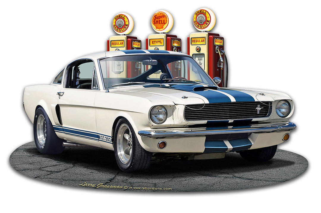 1965 Mustang GT 350 WG Vintage Sign, Automotive, Metal Sign, Wall Art, 18 X 11 Inches