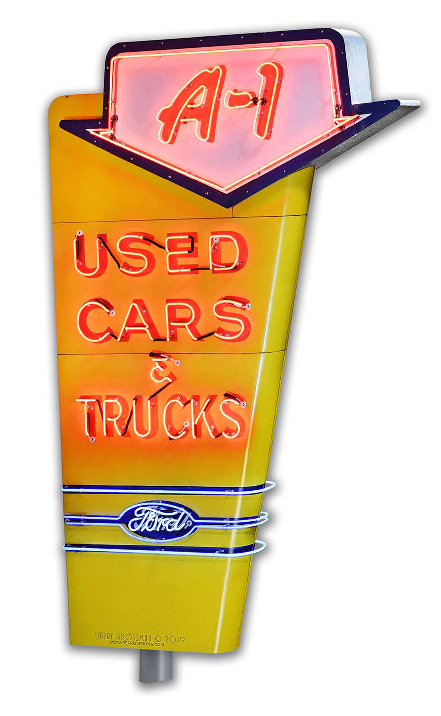 1950's Used Car Sign Vintage Sign, Automotive, Metal Sign, Wall Art, 10 X 18 Inches
