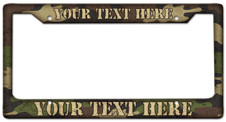 CAMOUFLAGE FRAME PERSONALIZED Vintage Sign, Automotive, Metal Sign, Wall Art, 12 X 6 Inches