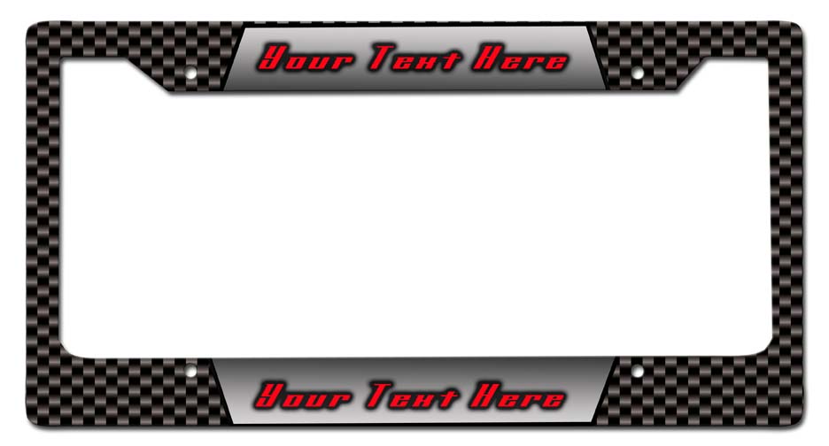Carbon Personalized License Frame Vintage Sign, Automotive, Metal Sign, Wall Art, 12 X 6 Inches