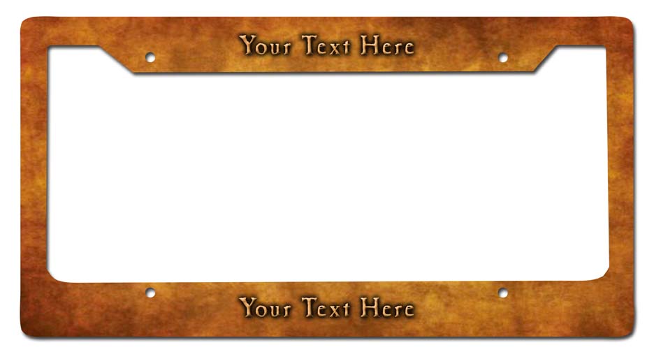 Brass Personalized License Frame Vintage Sign, Automotive, Metal Sign, Wall Art, 12 X 6 Inches