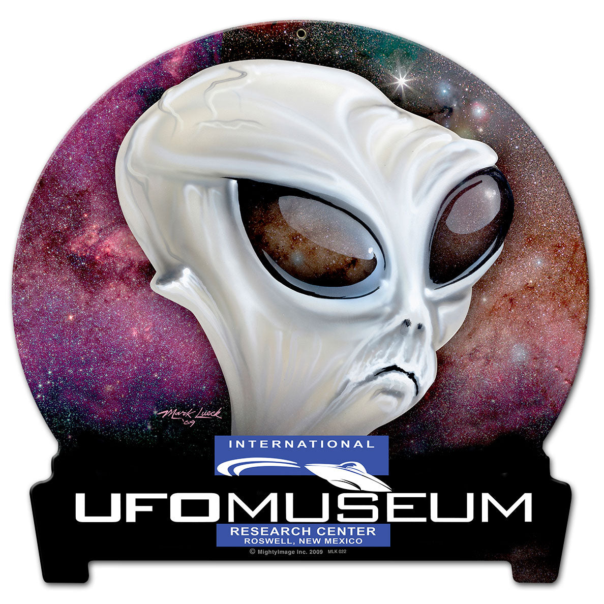 Ufo Museum Half Moon, Man Cave, Metal Sign, Wall Art, 16 X 16 Inches