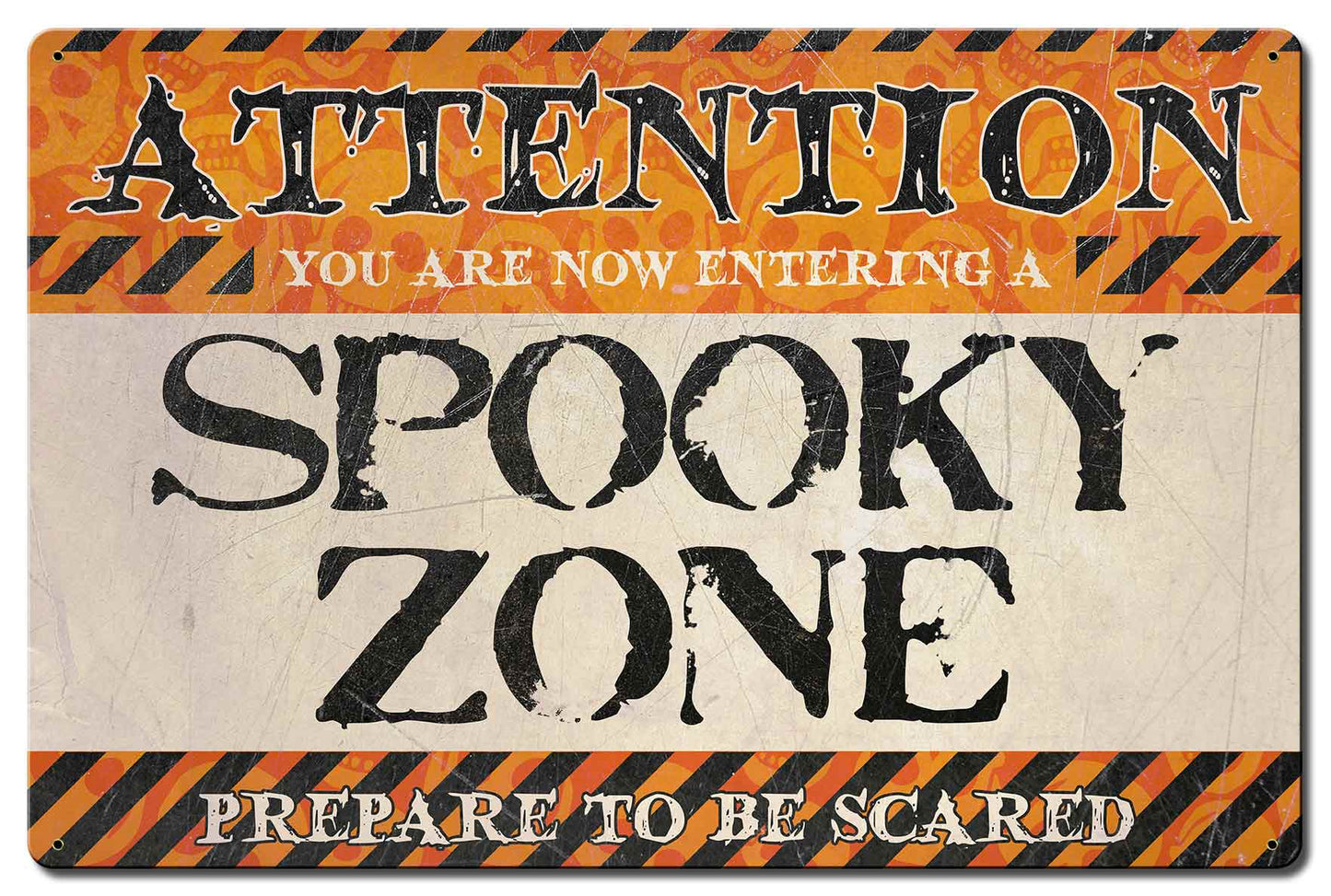 Spooky Zone Vintage Sign, Halloween, Metal Sign, Wall Art, 24 X 16 Inches