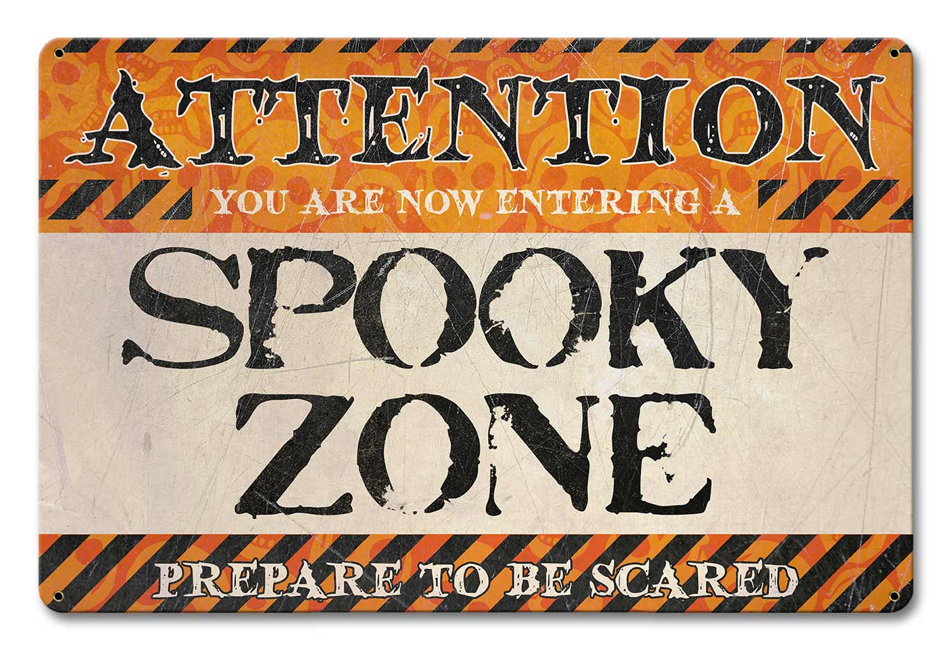 Spooky Zone Small Vintage Sign, Halloween, Metal Sign, Wall Art, 12 X 18 Inches