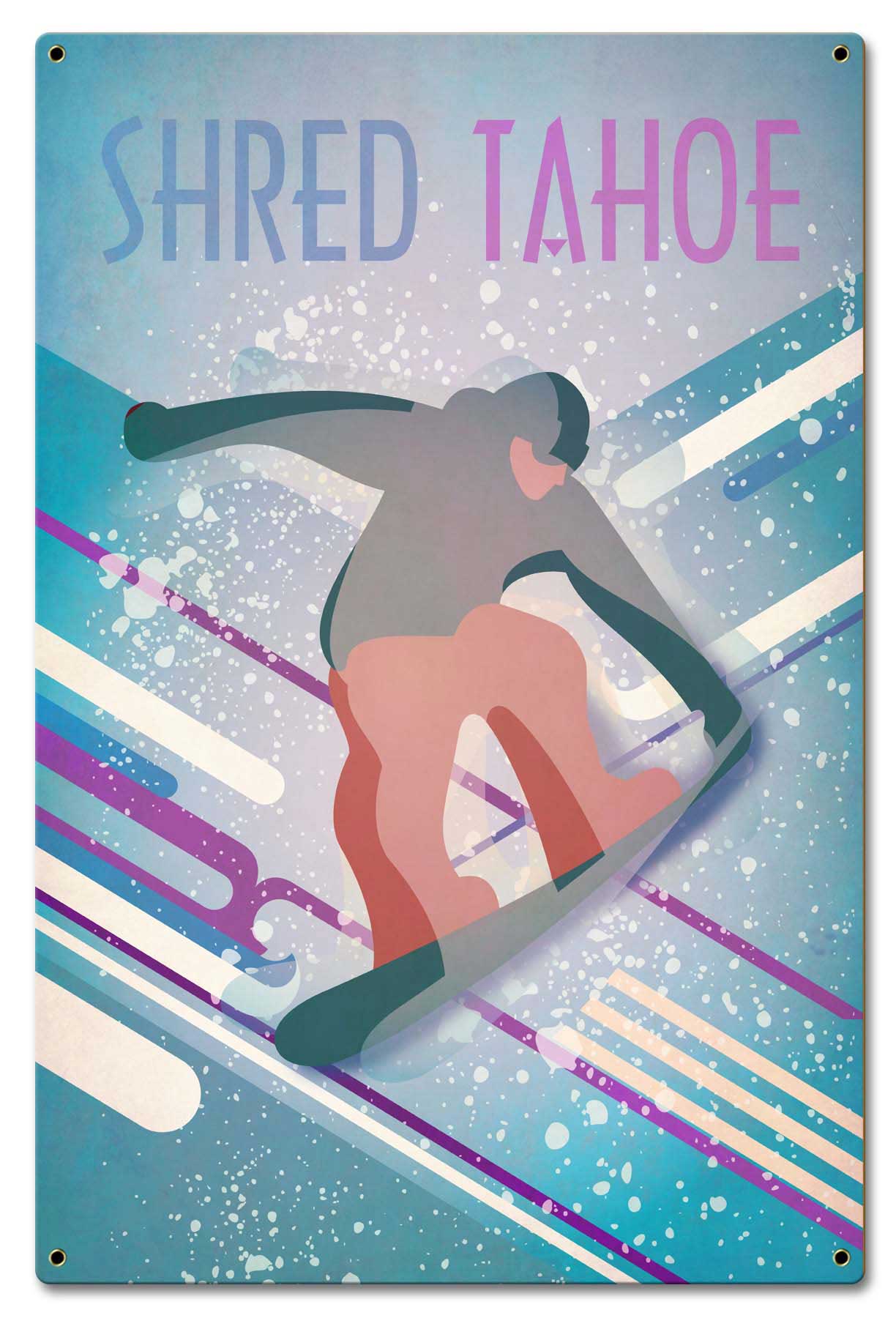 Shred Tahoe Light Vintage Sign, Travel, Metal Sign, Wall Art, 16 X 24 Inches