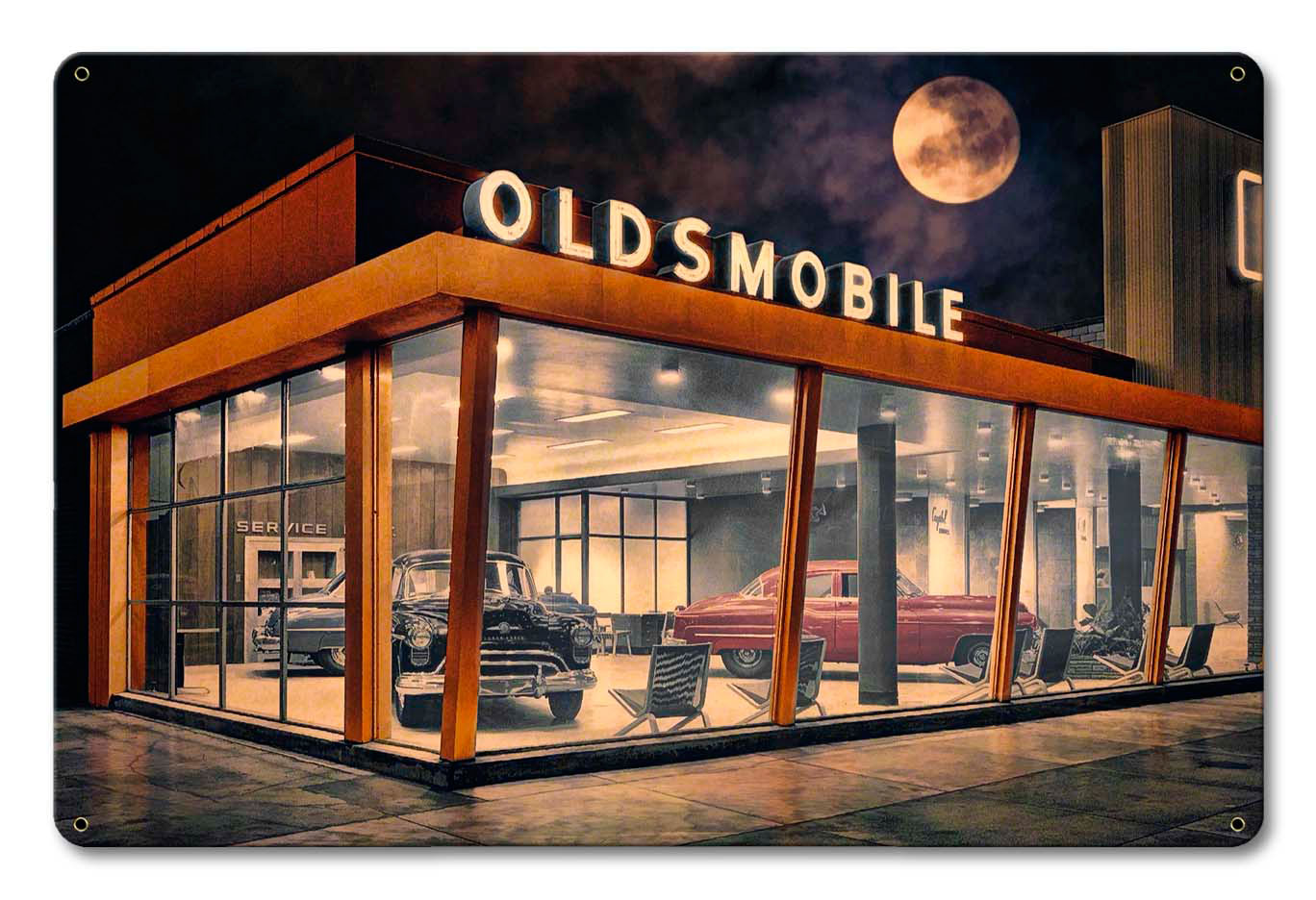 The Future Is Oldsmobile Vintage Sign, Automotive, Metal Sign, Wall Art, 18 X 12 Inches