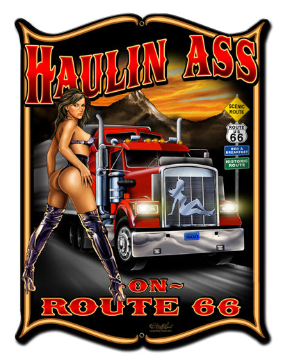 Haulin Ass Vintage Sign, Other, Metal Sign, Wall Art, 18 X 24 Inches