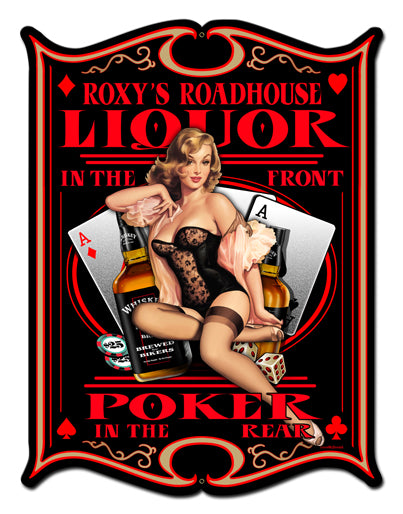 Roxy's Roadhouse Vintage Sign, Other, Metal Sign, Wall Art, 24 X 33 Inches