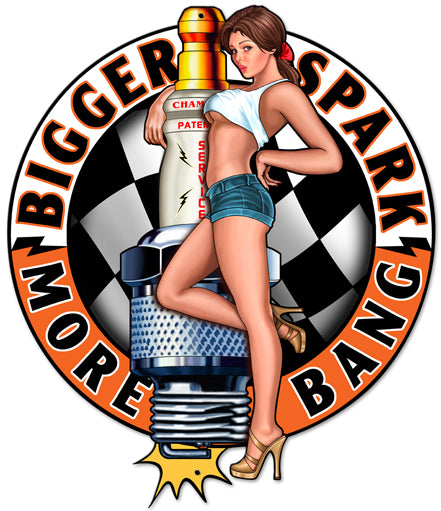 Bigger Sparks Vintage Sign, Other, Metal Sign, Wall Art, 14 X 16 Inches